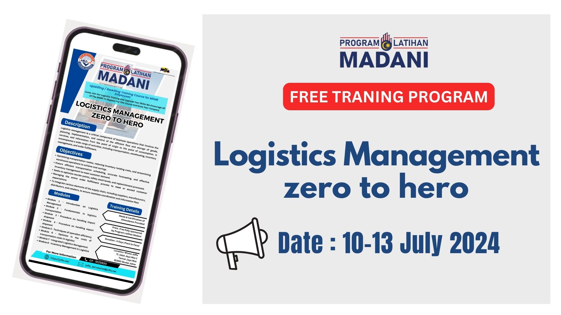Logistics Training Course
(Face to Face)